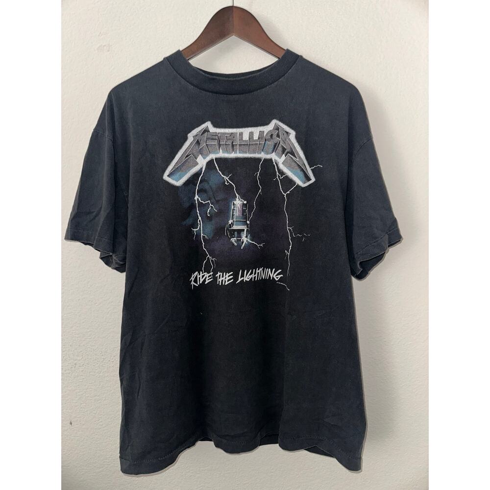 Metallica Ride the Lightning Vintage Reprint T-shirt Metallica Tag